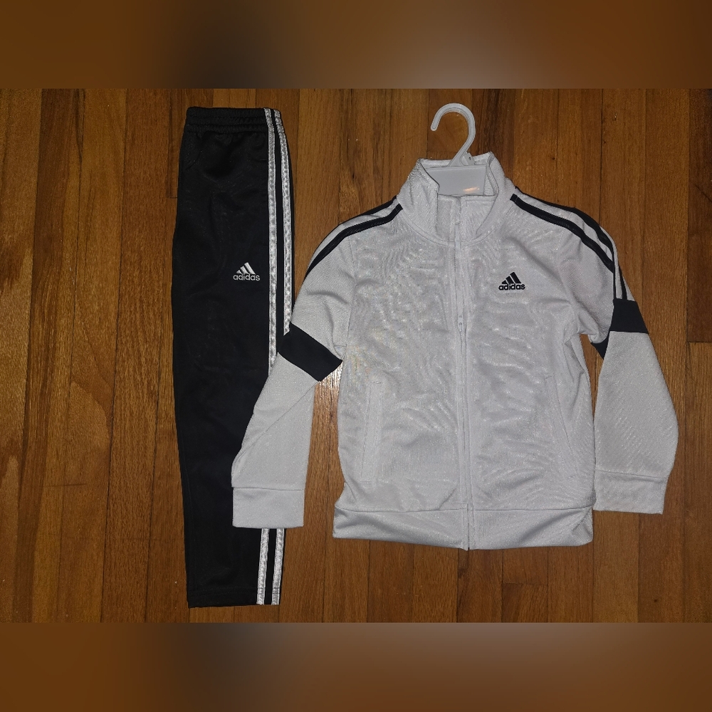 Adidas White and Black Tracksuit